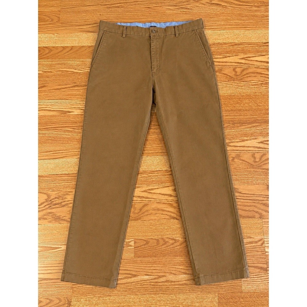 Joseph Abboud Modern Fit Khaki Chinos 36x34 Brown Flat Front Cotton Pants